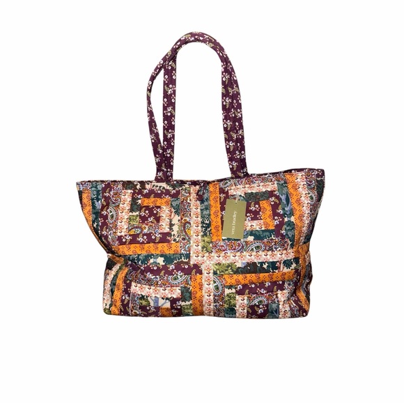 Vera Bradley Handbags - Vera Bradley Hathaway Tote in Fall Harvest Patchwork in Premium Cotton NWT